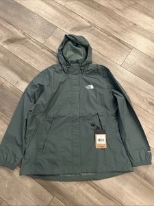 The North Face ANTORA RAIN Jacket Waterproof Hoodie Full Zip Women’s Sz XL Green - Picture 1 of 5