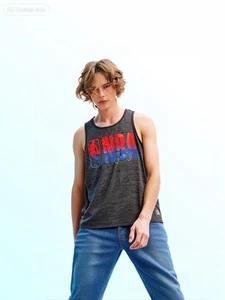 NBA Tank Top Mens Size Small Gray Stone Wash Basketball Summer Athletic Gym  - Picture 1 of 6