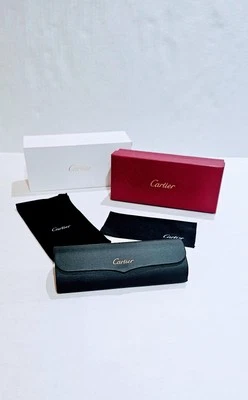 ЧЕРНЫЙ жесткий чехол Cartier с чистящей тканью, коробкой, сумкой - Изображение 1 из 4