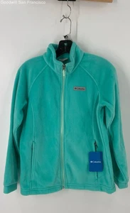NWT Columbia Blue Fleece Pockets Long Sleeve Full-Zip Girls Jacket Size Large - Picture 1 of 5