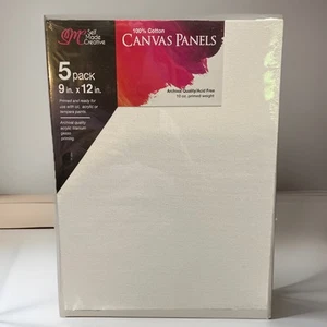 SMC Cotton Canvas Panels – Pack of 5 9" x 12" 100% Cotton Acid‑Free NEW - Picture 1 of 1