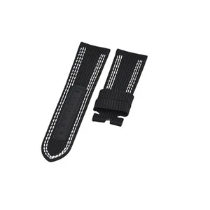 Correa de reloj de cuero negro 24x22 mm para Panerai sumergible Mike Horn - Imagen 1 de 6