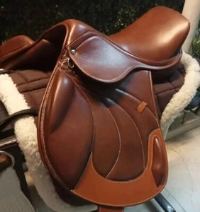 New Jumping Close contact Horse Saddle / Cow Softy leather/ Wooden Tree - Picture 1 of 6