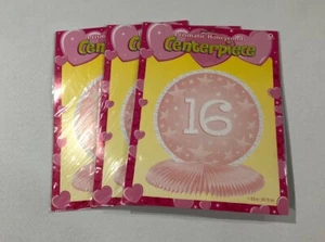 Prismatisches Waben Herzstück süß 16. Geburtstag rund rosa Wabenfuß - Bild 1 von 11