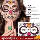 Waterproof Day Of The Dead Face Dress Up Halloween Tattoo Stickers; F3I0