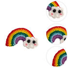 Cartoon Hair Clips Knitting Rainbow Patches Barrettes Stitching