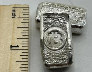 1 Ozt MK BarZ "Bit Coin" Shiny Mini Weight Bar .999 Fine Silver - Picture 1 of 1