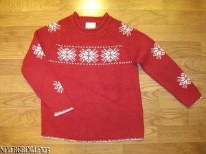 HANNA ANDERSSON~RED SNOWFLAKE SWEATER~120 cm~SZ 6~7~8~EUC - Picture 1 of 3