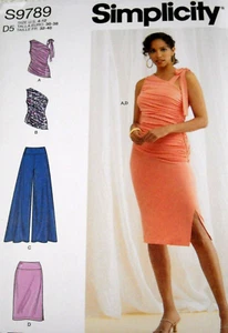 Top Pantalones Tejido Falda Misses Talla 4-12 Simplicity 9789 Patrón Costura - Imagen 1 de 3
