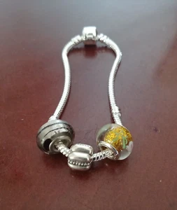 Authentic Pandora CRAZY CLIP Charm + SSilver European Bracelet+Beads Set Pendant - Picture 1 of 12