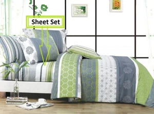 Full Size Serene Pattern Sheet Set: 1 flat sheet 1 fitted sheet  2 cases (J1951) - Picture 1 of 1