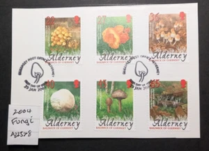 GB Alderney 2004 Commemorative Stamps~Fungi~Set~VFU on piece ~ex fdc - Picture 1 of 1
