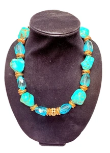 Vintage extra große klobige Türkis Halskette 23" - Bild 1 von 6