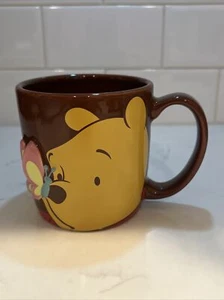 Disney Store: Winnie The Pooh 3D Butterfly Brown 12 oz. Coffee Mug Dimensional - Picture 1 of 4
