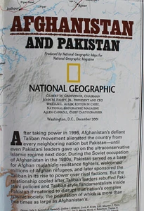 Afghanistan & Pakistan Map National Geo Dec 2001 - Picture 1 of 4