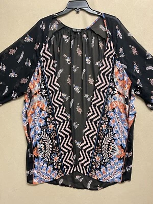 Express Mujeres Natación Cubrir Estilo Kimono Transparente Talla Única Multicolor Floral Negro Foto 1 de 4