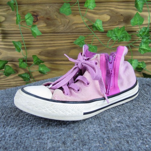Sneakers alte Converse bambina taglia T 12 media rosa tessuto zip