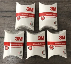 5 Pair Disposable Earplugs NRR 29 dB Individually Packaged Orange Foam U.S.A. - Picture 1 of 5