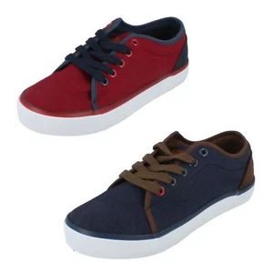 BOYS By LAMBRETTA LACE UP CANVAS SHOE SIMBA - Picture 1 of 17