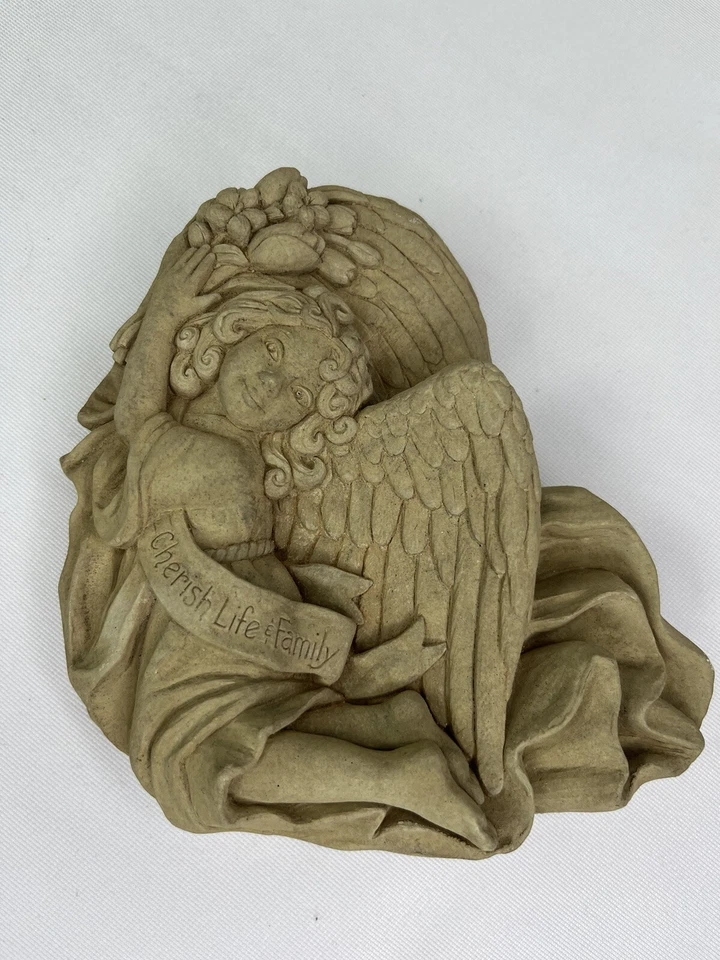 Placa de ángel George Carruth Studio CHERISH LIFE AND FAMILY EXCELENTE ESTADO  Foto 1 de 4