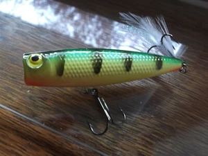 Custom Painted Bass Pro Shops Tourney Special Pop N Splash Popper,Northern Perch - Picture 1 of 12