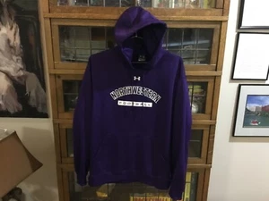 Northwestern Wildcats Football Purple Under Armour SPELL OUT Hoodie SZ L -Cool - Picture 1 of 9