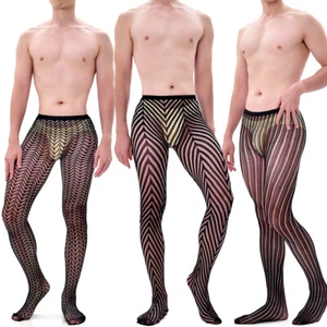 Men Hosiery Tights Stockings Sexy Underwear Elastic See-through Pants - Picture 1 of 22