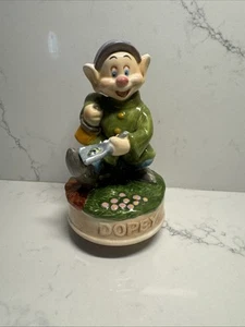 DISNEY SCHNEEWITTCHEN "DOPEY" DER ZWERG PORZELLAN SPIELUHR VON SCHMID - Bild 1 von 8