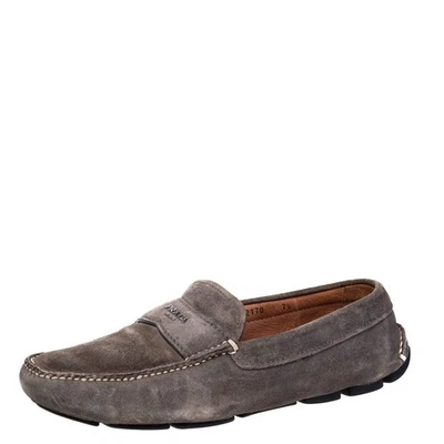 Prada Grey Suede SlipOn Loafers Size 415 - Image 1 of 4