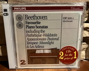 Alfred Brendel Beethoven Favorite Piano Sonatas 1994 Philips DUO 2 CD NEW SEALED - Picture 1 of 3