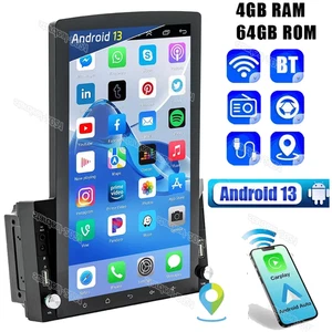 10.1'' 2Din Car Stereo Android 13 GPS WiFi Vertical Touch Screen FM Radio Player - Picture 1 of 24