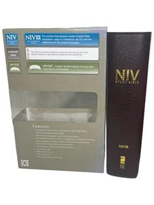 2011 Zondervan NIV Study Bible Brown Bonded Leather Standard Print Lay Flat Holy - Bild 1 von 17
