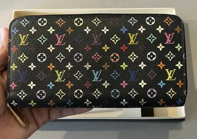 Louis Vuitton Black Monogram Murakami Multicolor Long Zippy Wallet Zip Around - Image 1 of 4