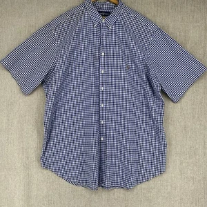 Ralph Lauren Shirt Mens 3XLT Button Down Pony Logo Gingham Check Short Sleeve - Picture 1 of 10