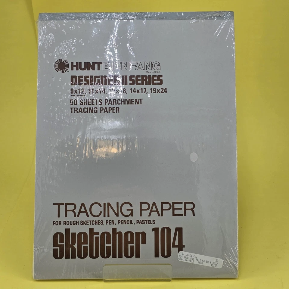 Papel de rastreamento vintage Hunt/Bienfang 9 X 12 designer série 2 pergaminho 50 folhas - Imagem 1 de 4