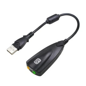 USB 7.1 externes Kabel mit Schallschallqualitätskarte (schwarz) - Bild 1 von 12