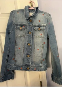 Girls Crew Cuts Size 12 Jean Jacket Strawberry - Picture 1 of 12