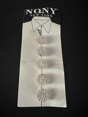 Nony New York Button Covers Vintage Set of 5 Iridescent  Stones - Image 1 of 4