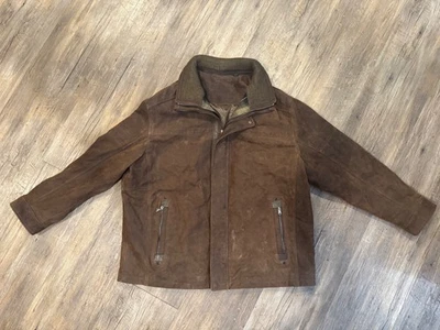 Roundtree & Yorke Suede Genuine Leather Jacket Removable Bib Brown Sz 2X Broad - Image 1 of 4