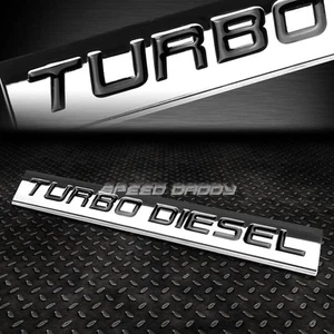 METAL EMBLEM CAR BUMPER TRUNK FENDER DECAL LOGO BADGE CHROME BLACK TURBO DIESEL - Picture 1 of 3