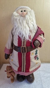 Vintage gewichteter Weihnachtsmann 23 Zoll Plüsch Ornament Türstopper  - Bild 1 von 13