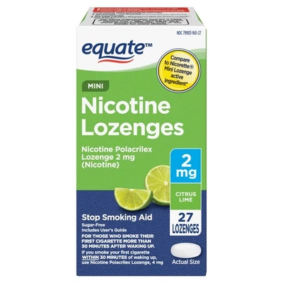 Pastilha Equate Mini Nicotina Polacrilex, 2 mg, Citrus, 27 unidades - Imagem 1 de 4