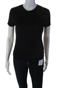 Theory Womens Wool Short Sleeved Round Neck Casual Shirt Black Size S - Picture 1 of 6