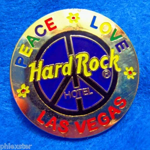 LAS VEGAS HOTEL PEACE LOVE HIPPIE CAMPAIGN SYMBOL LOGO Hard Rock Cafe Rock PIN - Picture 1 of 1