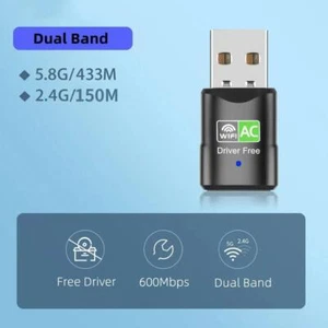 Dual Band AC600 Mbps Dual Band 2.4GHz 5Ghz Wireless WiFi DEU USB Network W9B6 - Photo 1/13