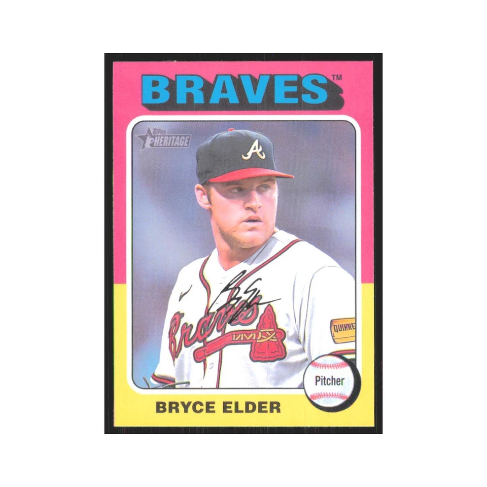 Bryce Elder 2024 Topps Heritage #329 Atlanta Braves Baseball Card NM - Image 1 of 3