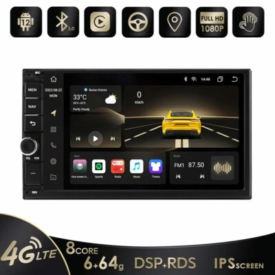7" Touch Screen Android Auto Apple Carplay 64GB Car Stereo Radio System In Dash - Image 1 of 4