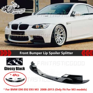 For BMW 3-Series E90 E92 E93 M3 2008-13 MP Style Black Front Bumper Lip Splitter - Picture 1 of 7