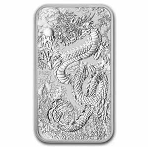 2024 Australia DRAGON RECTANGULAR 1oz .9999 $1 Silver Bullion Coin - Picture 1 of 2