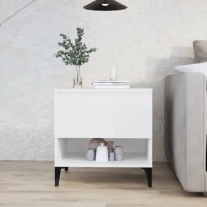 NNEVL Side Table White 50x46x50 cm Engineered Wood - Picture 1 of 11